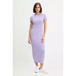 Tommy Jeans rochie culoarea violet, midi, mulata, DW0DW20873 imagine