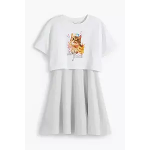 Desigual rochie fete culoarea alb, midi, evazati, 25WGVK11 imagine