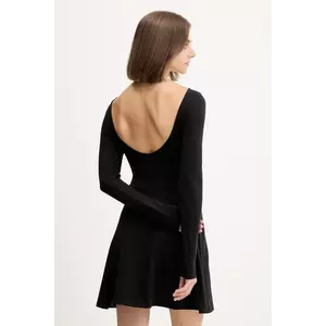 Tommy Jeans rochie culoarea negru, mini, evazati, DW0DW21745 imagine