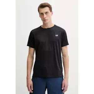 New Balance tricou de antrenament culoarea negru, cu imprimeu, MT41222BK imagine