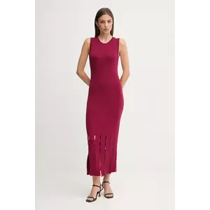 Dkny rochie culoarea bordo, maxi, mulată, P5EUAX20 imagine