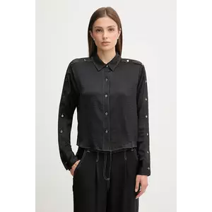 Dkny cămașă culoarea negru, cu guler clasic, relaxed, P5EM7B93 imagine