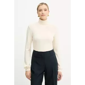 Silvian Heach pulover SESIN culoarea bej, light, cu guler, GPA25036LU imagine