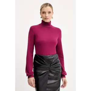 Silvian Heach pulover SESIN culoarea bordo, light, cu guler, GPA25036LU imagine