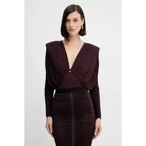 Elisabetta Franchi body culoarea bordo, neted, BO00556E2 imagine