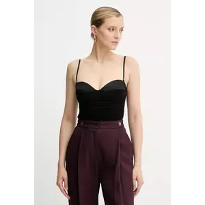 Elisabetta Franchi body culoarea negru, neted, BO00456E2 imagine