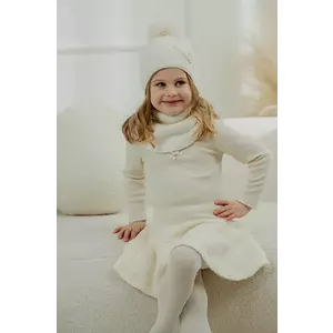 Jamiks fular pentru copii cu amestec de lână EWAN culoarea bej, neted, JZH412 imagine