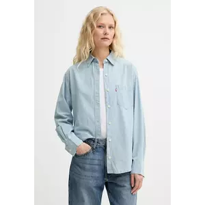 Levi's cămașă din bumbac HARLIE NEW BF SHIRT culoarea gri, cu guler clasic, relaxed, 001HM imagine