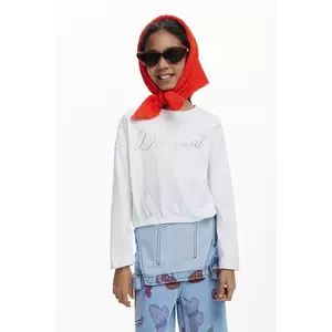 Desigual longsleeve din bumbac pentru copii culoarea alb, 25WGTK26 imagine