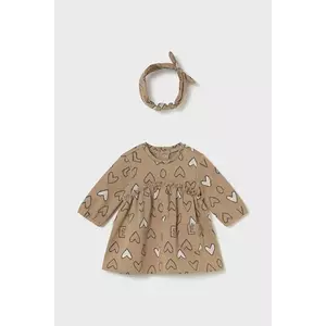 Mayoral Newborn rochie bebe culoarea maro, mini, evazati, 2825 imagine