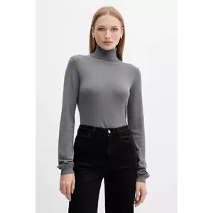 Silvian Heach pulover SESIN culoarea gri, light, cu guler, GPA25036LU imagine