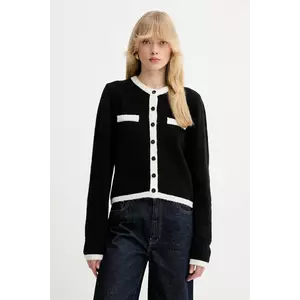 Gestuz cardigan din lână culoarea negru, light, 10910459 imagine