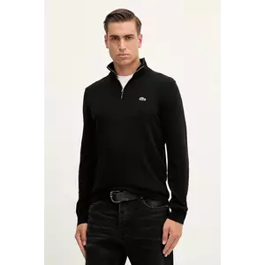 Lacoste pulover barbati, culoarea negru, cu turtleneck imagine