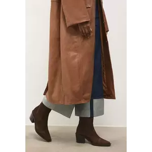 Answear.LAB botine din piele intoarsa culoarea maro, cu toc drept imagine