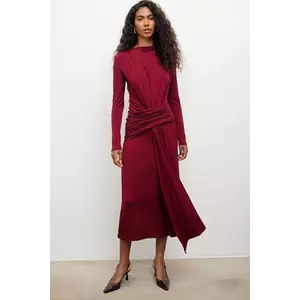 Answear.LAB rochie culoarea bordo, maxi, mulata imagine
