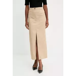 Answear.LAB fusta culoarea bej, maxi, drept imagine