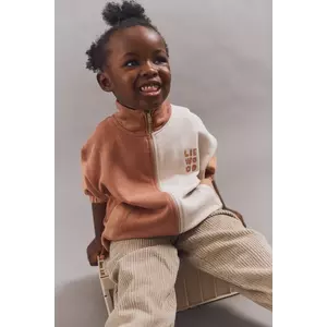 Liewood hanorac de bumbac pentru copii Cassius Zip-up Sweatshirt culoarea portocaliu, cu imprimeu, LW20080 imagine