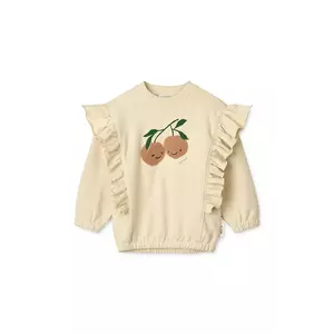 Liewood hanorac de bumbac pentru copii Marcella Placement Sweatshirt culoarea bej, cu imprimeu, LW20081 imagine