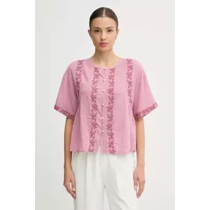 Hoss Intropia cămașă din bumbac culoarea roz, cu guler clasic, relaxed, 5872095 imagine