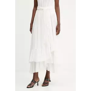 Bardot fustă culoarea alb, midi, evazați, 60042SB imagine