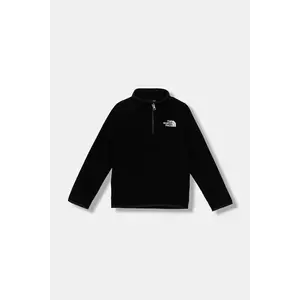 The North Face hanorac polar pentru copii TEEN GLACIER 1/4 ZIP PULLOVER culoarea negru, uni, NF0A8CVGJK31 imagine