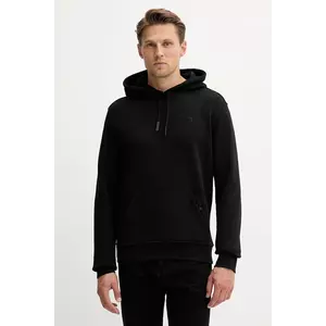 Trussardi hanorac de bumbac culoarea negru, cu glugă, uni, G8078000031N imagine