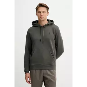 Trussardi hanorac de bumbac culoarea verde, cu glugă, uni, G8078000031N imagine