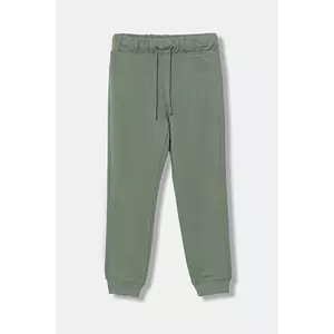 United Colors of Benetton pantaloni de trening din bumbac pentru copii culoarea verde, cu imprimeu, 3J68CF058 imagine