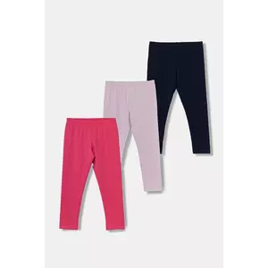 United Colors of Benetton leggins copii 3-pack culoarea roz, uni, 3MT1GF055 imagine