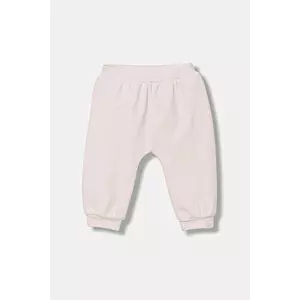 United Colors of Benetton pantaloni de trening pentru bebeluși culoarea roz, uni, 3MDSAF02C imagine