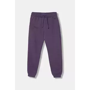 United Colors of Benetton pantaloni de trening din bumbac pentru copii culoarea violet, uni, 3J68CF02H imagine