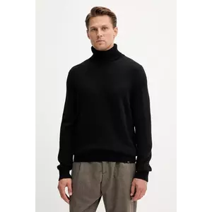 Paul&Shark pulover de lână culoarea negru, cu guler, 15311064 imagine
