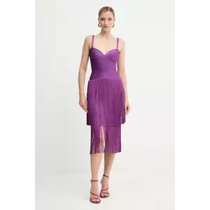 Herve Leger rochie Georgia culoarea violet, mini, mulata, FRI8525605 imagine