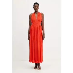 Bardot rochie culoarea portocaliu, maxi, evazati, 60031DB imagine