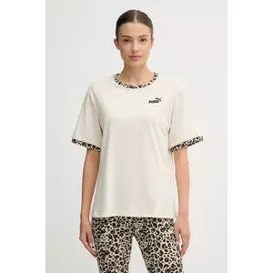 Puma tricou din bumbac culoarea bej, 688082 imagine