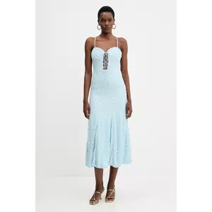 Bardot rochie culoarea bej, maxi, mulata, 59928DB imagine