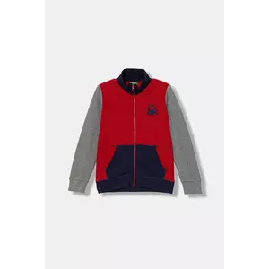 United Colors of Benetton hanorac de bumbac pentru copii culoarea roșu, cu imprimeu, 3J68C501B imagine