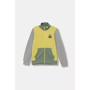 United Colors of Benetton hanorac de bumbac pentru copii culoarea verde, cu imprimeu, 3J68C501B imagine