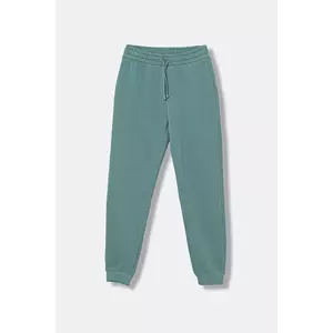 United Colors of Benetton pantaloni de trening din bumbac pentru copii culoarea turcoaz, uni, 3J68CF02H imagine