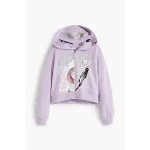 Desigual hanorac de bumbac pentru copii culoarea violet, cu glugă, cu imprimeu, 25WGSK12 imagine