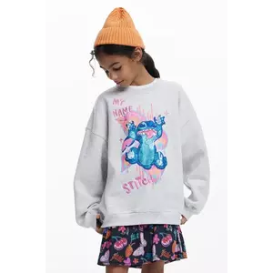 Desigual bluză copii culoarea gri, cu imprimeu, 25WGSK09 imagine