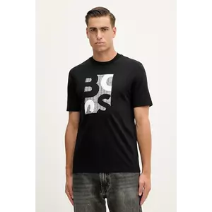 BOSS tricou din bumbac culoarea negru, cu imprimeu, 50543901 imagine