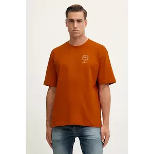 BOSS Orange tricou din bumbac culoarea portocaliu, cu imprimeu, 50546370 imagine