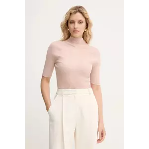 BOSS tricou de lână culoarea violet, cu turtleneck, 50542885 imagine