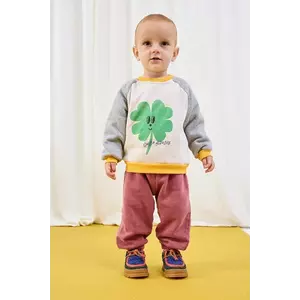 Bobo Choses longsleeve din bumbac pentru bebeluși Lucky Clover culoarea alb, cu imprimeu, 225AB041 imagine