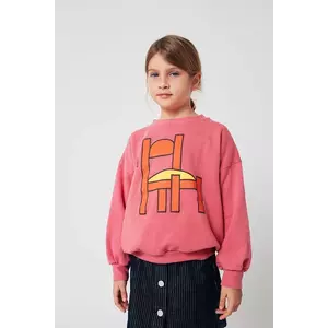 Bobo Choses hanorac de bumbac pentru copii Chair culoarea roz, cu glugă, cu imprimeu, 225AC034 imagine