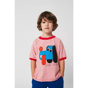 Bobo Choses tricou de bumbac pentru copii Doggy Mate culoarea roz, cu imprimeu, 225AC002 imagine