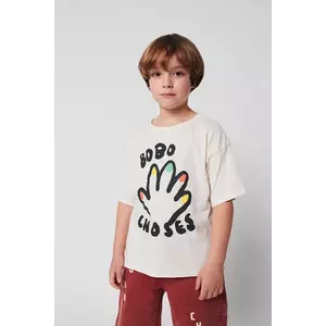 Bobo Choses tricou de bumbac pentru copii High Five culoarea alb, cu imprimeu, 225AC004 imagine