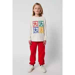 Bobo Choses pantaloni de trening din bumbac pentru copii Curve culoarea roșu, cu imprimeu, 225AC066 imagine