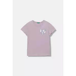 United Colors of Benetton tricou de bumbac pentru copii culoarea violet, 3I1XC10Q1 imagine